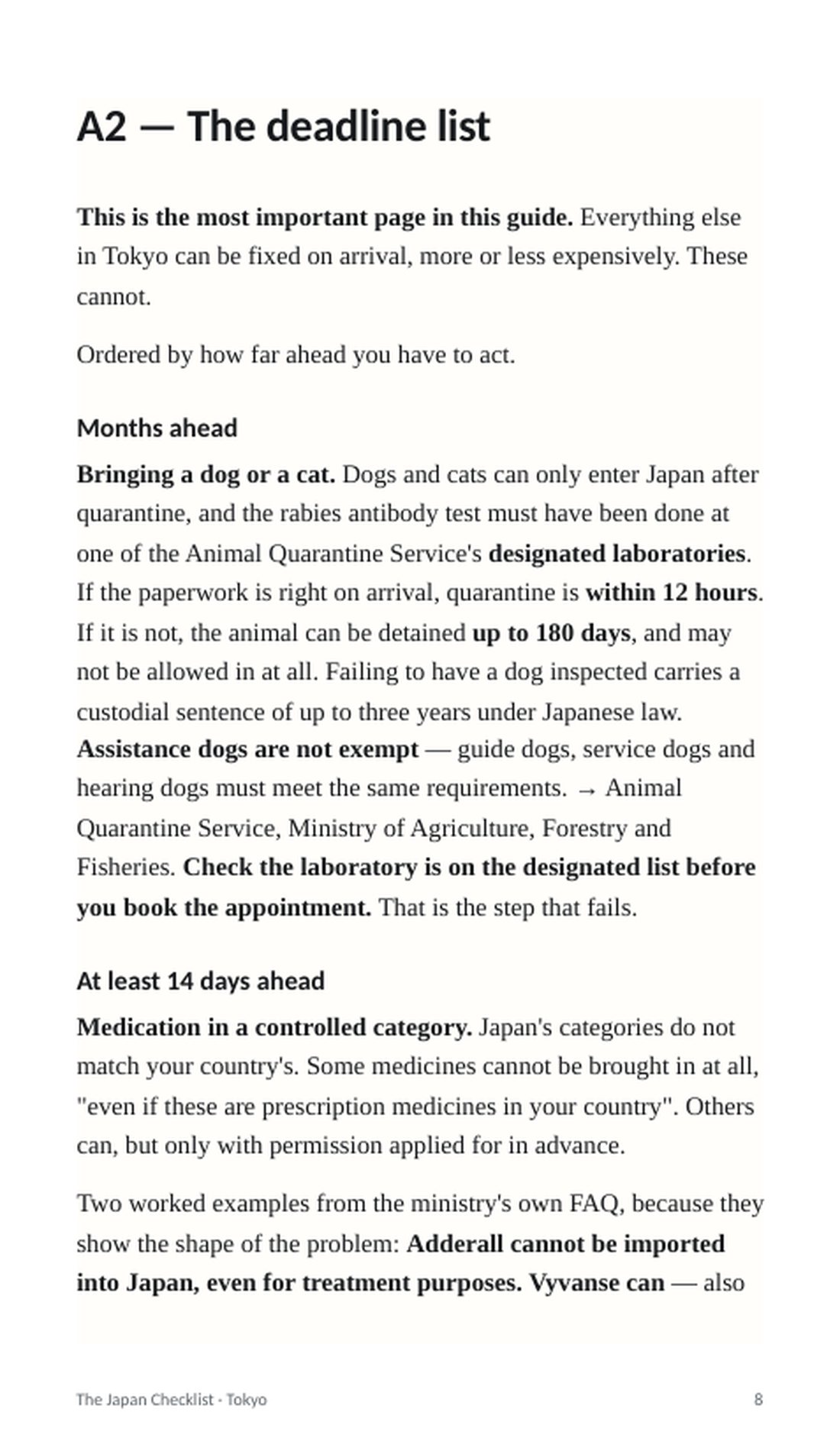 A2, the deadline list